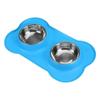 Pet Bowl Double Stainless Steel Food and Water Dog Bowls Non-Skid Silicone Mat Feeder for Feeding Dogs Cats Puppies 1Pcs