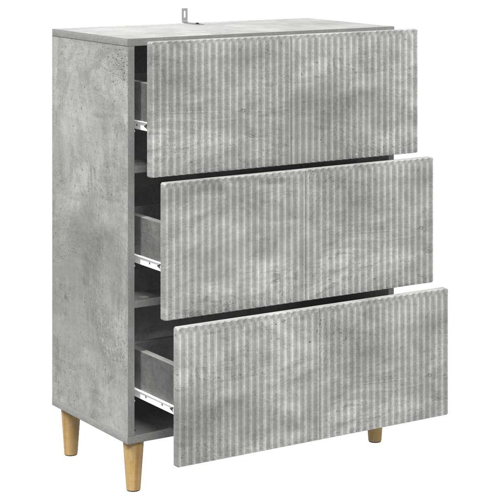 Drawer Cabinet Concrete Grey 66 x 34.5 x 90 cm Particleboard