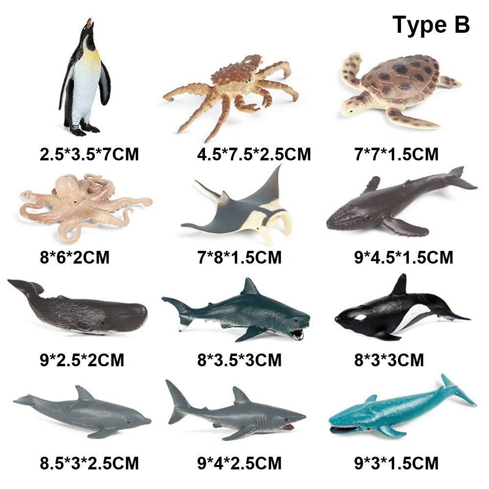 12pcs Mini Insects Simulation Ocean Animal Figurine Dog Cat Wild Animal Model  Kids Toys