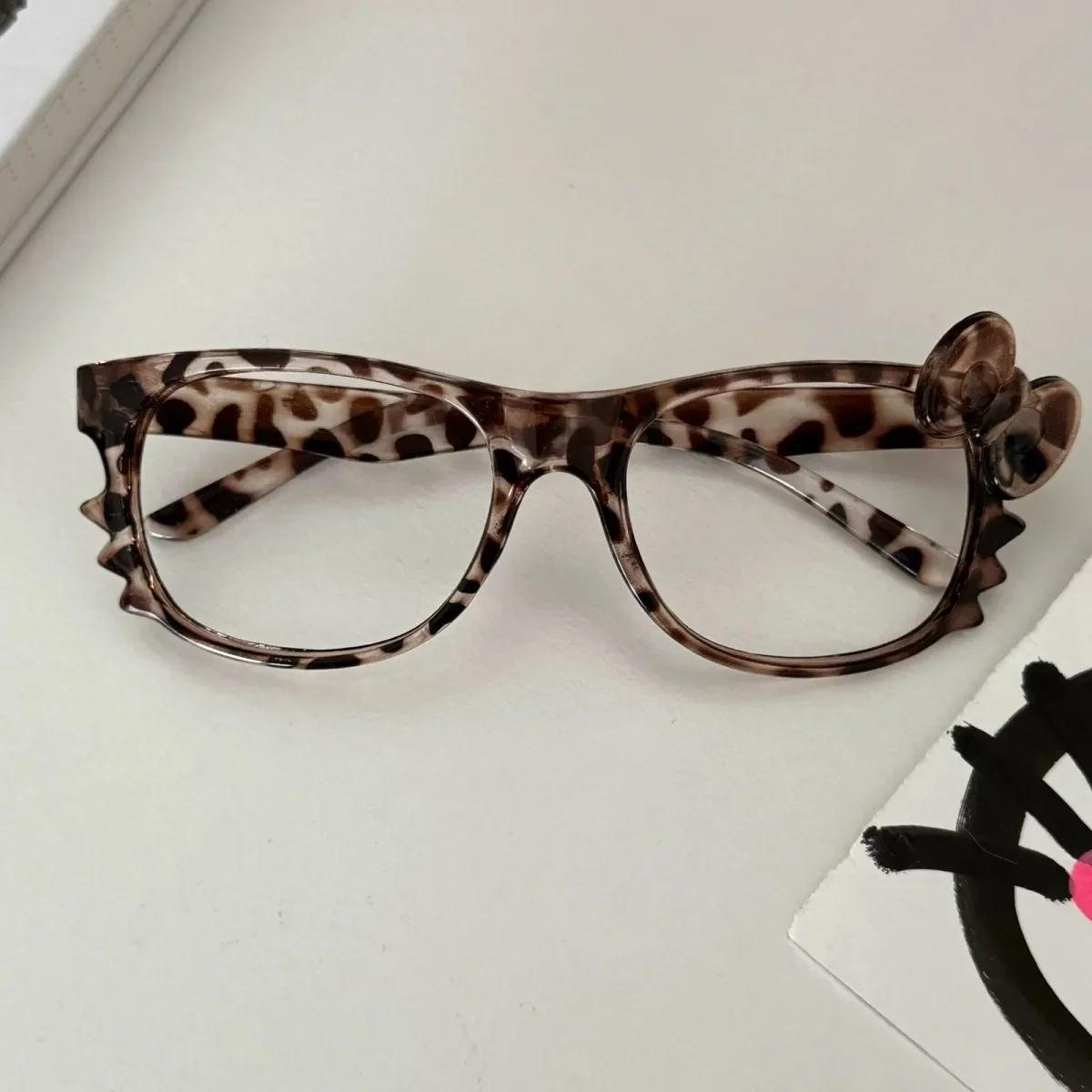

Myopia Glasses Women Men Kawaii Glasses Girls Accessories Leopard Frame Eyeglasses Cartoon Cute Nearsighted Eyewear -4.0