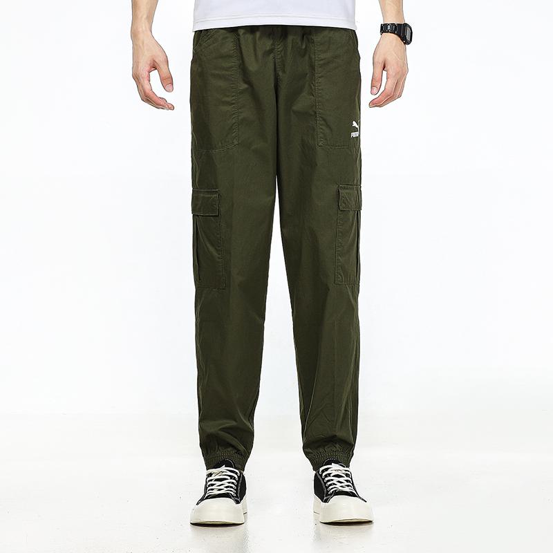 Puma Woven Cargo Joggers Men Bottoms Military-Green 533101-44