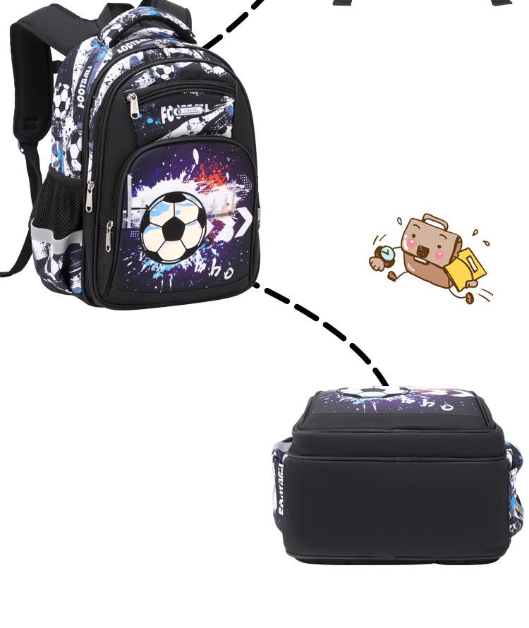 Camouflage Football Kids' Backpack: Large Capacity, Spine Protection, Multi-Compartment for Grades 1-3