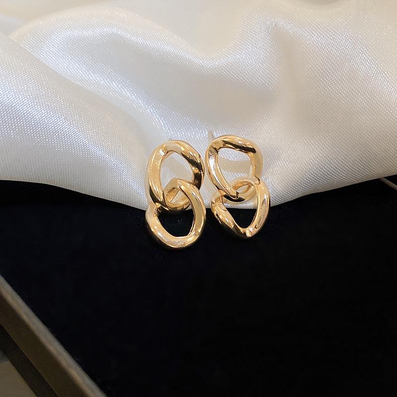 Silver Needle Zircon Star Flower Tassel Stud Earrings - Elegant and Fashionable Women's Accessory