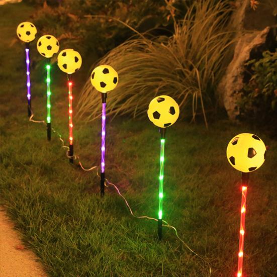 Yousheng Solar Soccer Light Outdoor, 8 Modes Color Changing Football Garden Stake Light, Waterproof Landscape Lamp for Yard Patio Lawn, Sports Fan