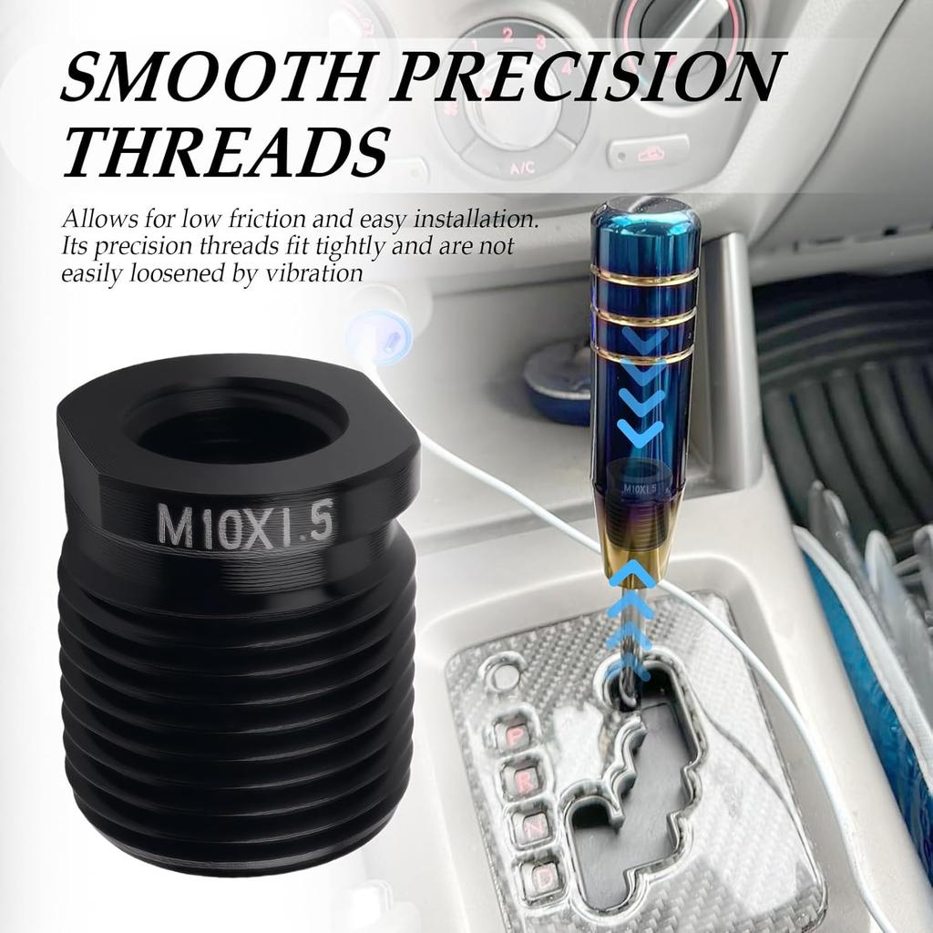 5PCS Shift Knob Adapter,Aluminum Alloy Shifter Knobs Thread Adapter for Connecting Shifts Knobs with Shifts Stick,Stick Shift Knob Adapters ID