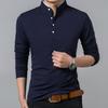 Polo Homme Uni Classique à Manches Longues en Coton - Tenue Business Casual Tendance pour Tous les Âges