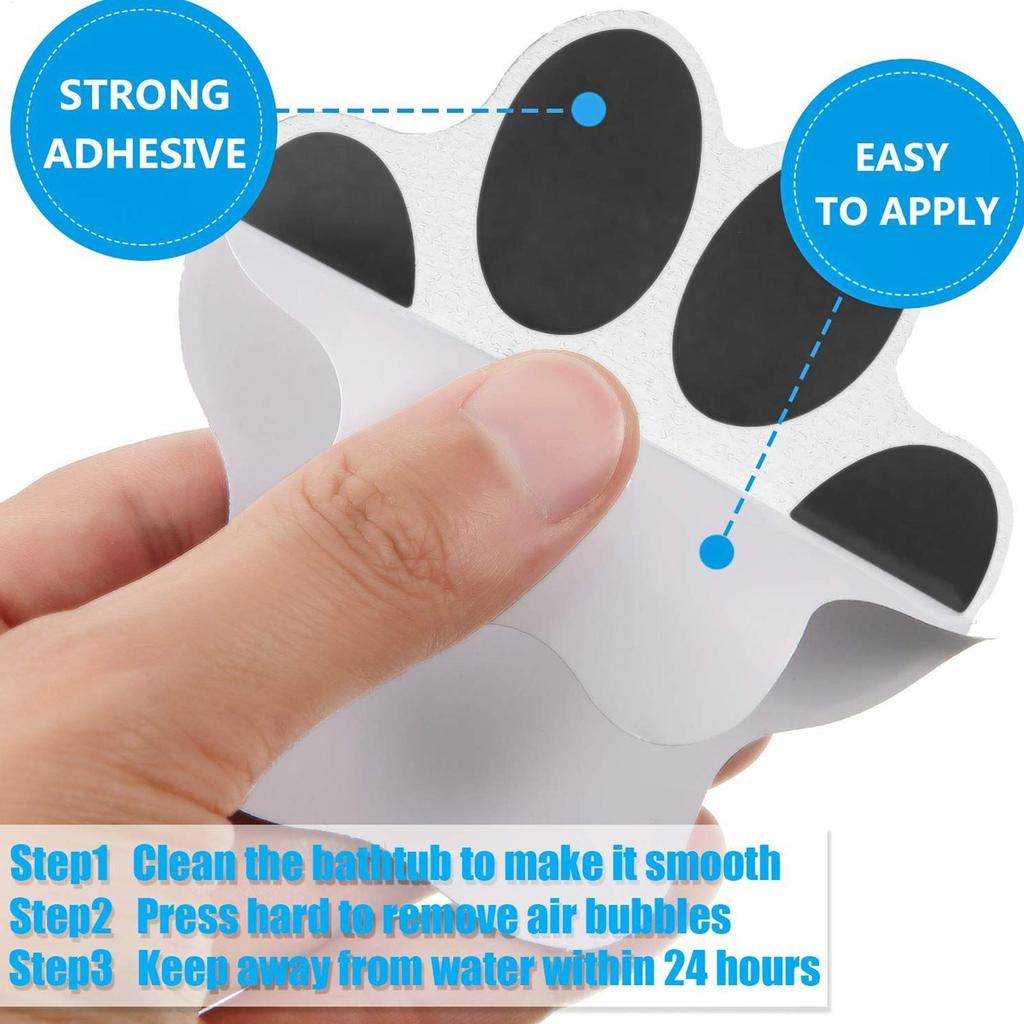 Shower Non Slip Stickers Adhesive Grip 20piece Dog Paw Shape Bathtub Anti Slip Stickers For Kids Baby Elderly Spa Toddler
