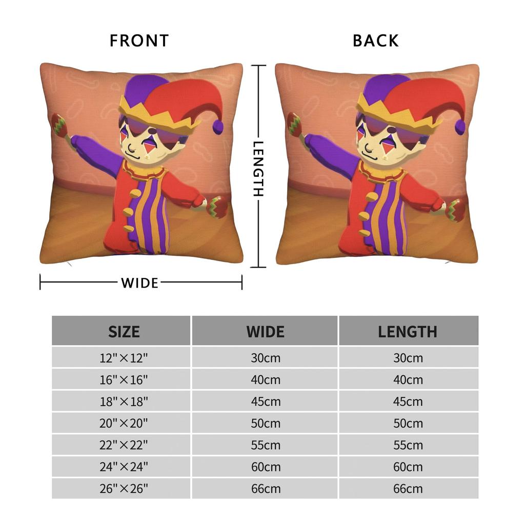 Hugh Morris Tomodachi Life Jester Mii Square Pillowcases Polyester Room  Cushion Cover Funny Decor Throw Pillow Case 45*45