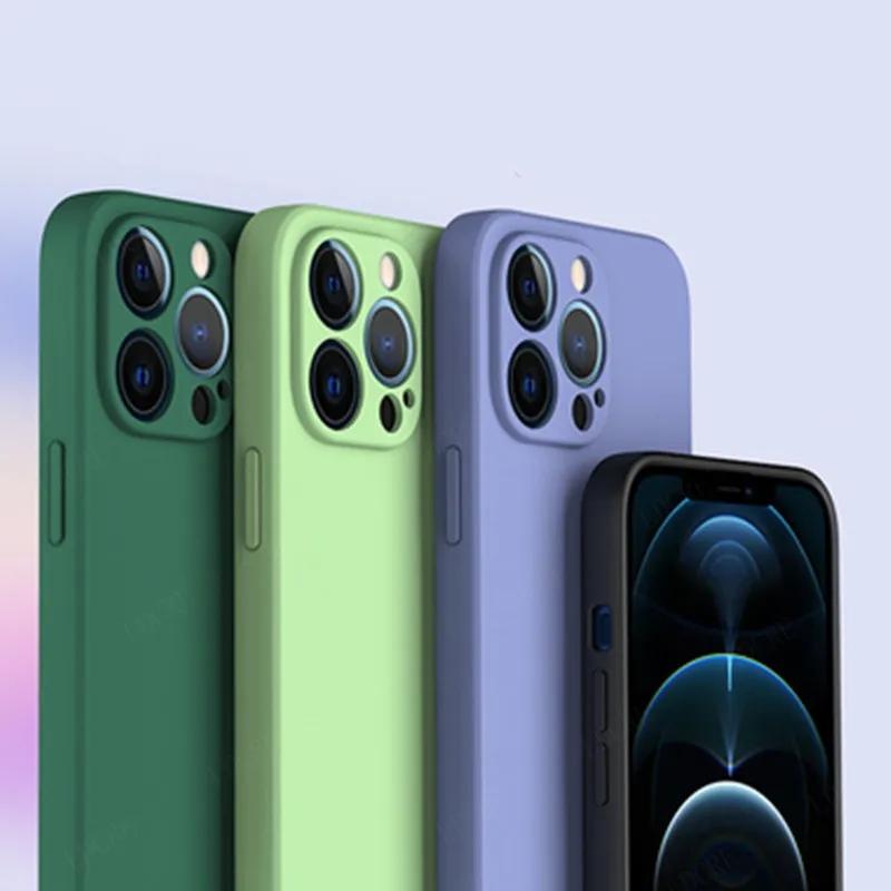 Soft Square Liquid Silicone Phone Case For iPhone 15 Pro Max Plus 15Pro 15Plus 15Pro Max Shockproof TPU Full Back Cover Shell