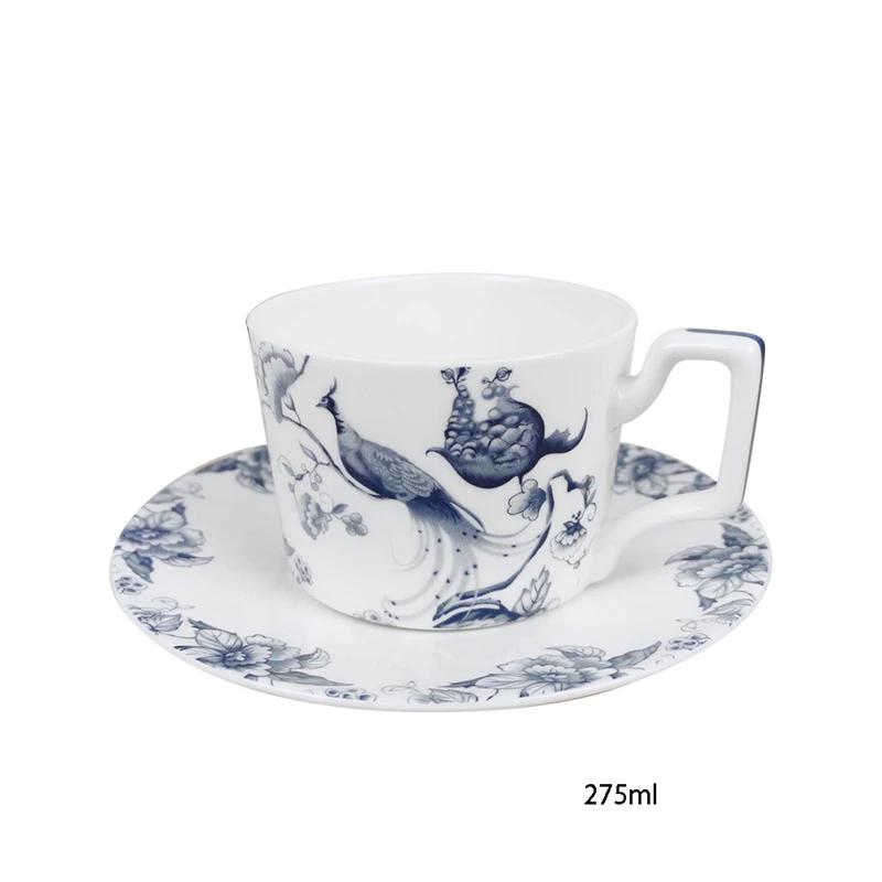 12/10/8/6.5in Round Bone china Tableware European Blue Floral Pasta Plate Ceramic Salad Plate Dinning Plates