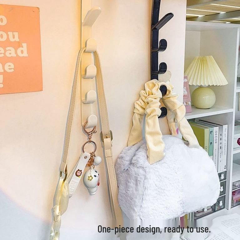 Dorm Bedside Hanging Hook: No-Drill Bunk Clothes Hanger & Storage Rack.