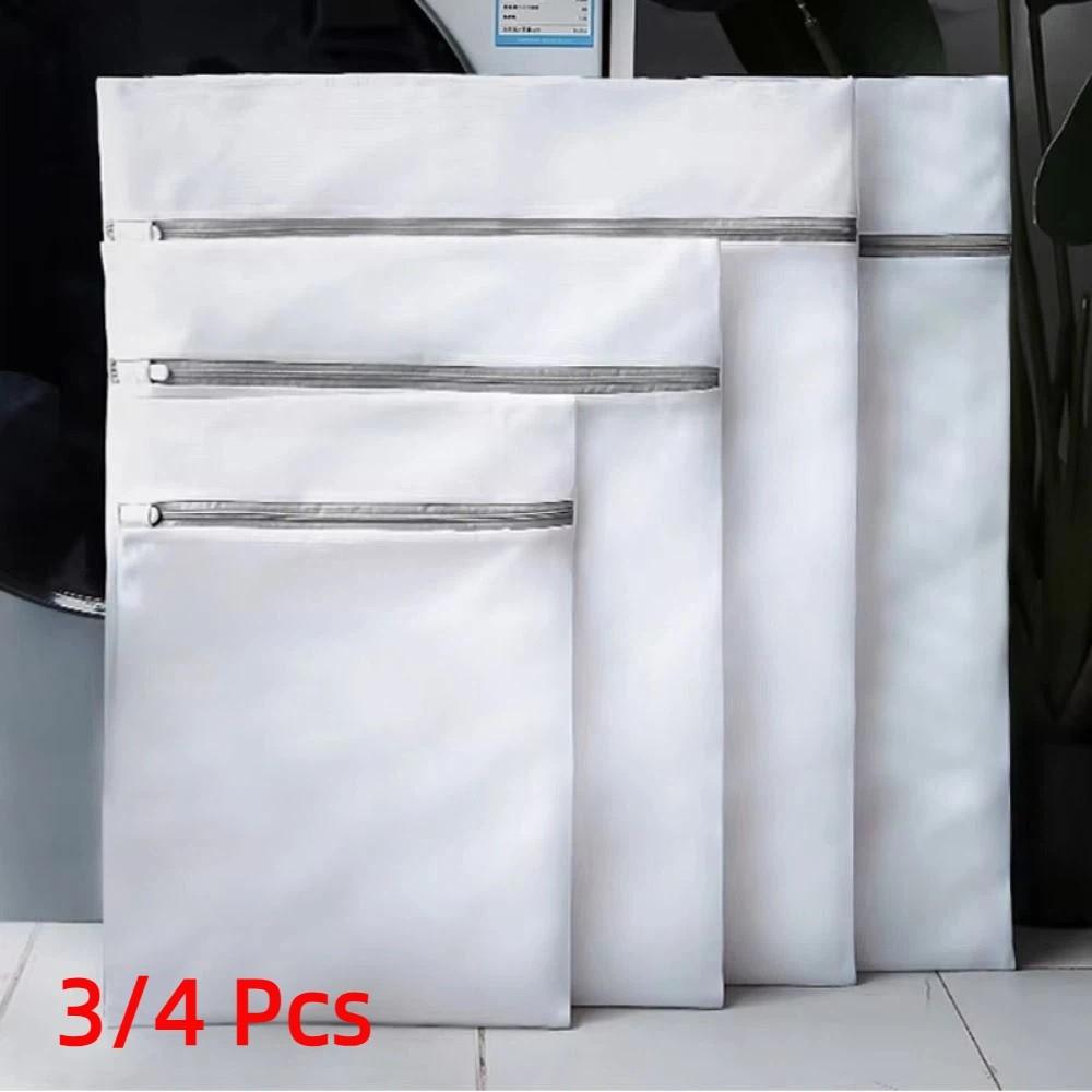 3/4Pcs Durable Mesh Delicates Laundry Wash Bag Coarse Net Clothing Organizer  Washing Machines