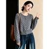 La Chapelle Women's Polka Dot Long-Sleeve Knit T-Shirt