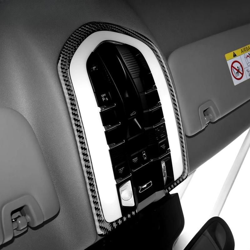 For Porsche Panamera 2010-2011-2016 Real Carbon Fiber Reading Light Frame Cover Trim|Interior Decor Sticker 4Pcs Dry Carbon.