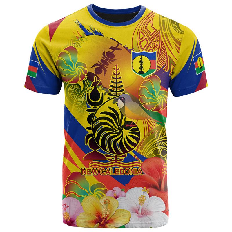 New Caledonia 3D Printed T Shirt Men Summer Crew Neck Short Sleeves Hawaiian Oversized Tees Casual Streetwear S