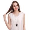 Popular Geometric Resin Pendant Long Women'S Metal Necklace Sweater Chain