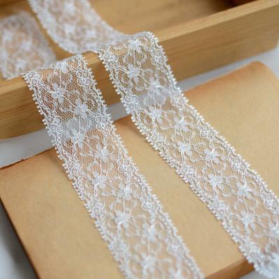 10 Metri/lotto 3,5 cm di larghezza pizzo bianco poliestere biadesivo non elastico accessorio per capelli fatto a mano fai da te accessori per decorazione abbigliamento