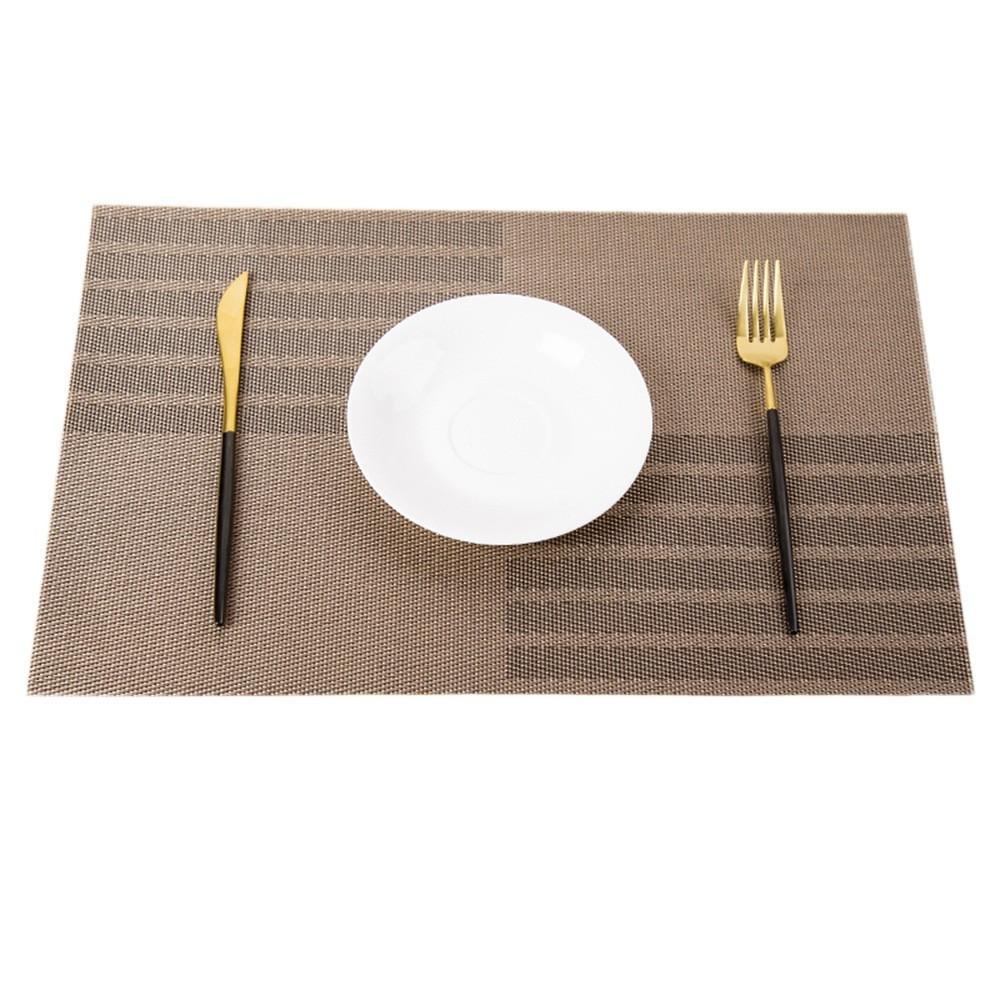 Pvc Rectangular Dining Placemat With Geometry Pattern For Restaurant Decor