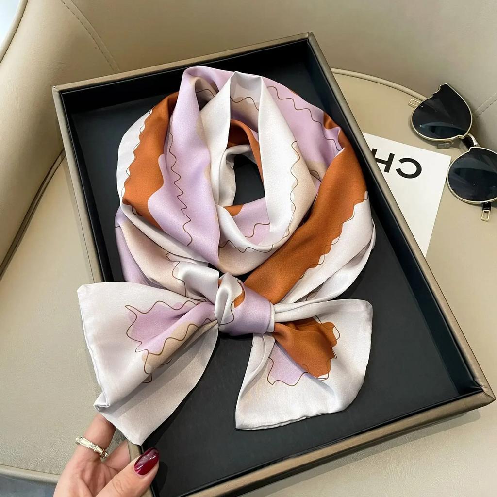 17*150cm Ribbon Silk Scarfs Female Luxury Design Hair Band Skinny Scarf Neck Ties Women Bag Scarves Neckerchief Foulard Lady