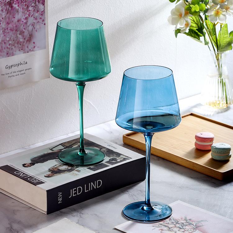 Colorful Stemmed Glass Creative Spray Wine Cup Burgundy Red Wine Goblet