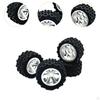 4 Pieces RC Car Wheels and Tires, Crawler Rubber Tyres with 8 Hex Wheel Hubs for 1/12