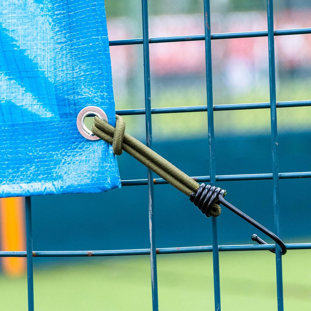 Abma Cord Sznurek elastyczny z elastycznym pakietem sznurka bungee ze sznurkiem amortyzującym do i wstrząsów oraz zabezpieczone haczyki na sprzęt kempingowy, 15/18/20/23cm, 10, Haczyki, Namioty,