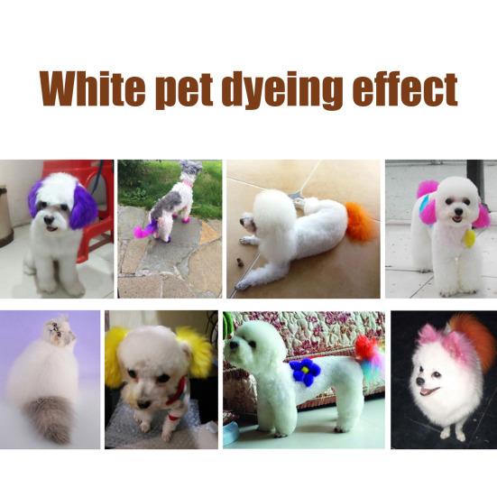 Haustierfarbe ohne Erhitzen Ungiftige Temporäre Haarfarbe Creme für Hunde Katzen Sichere Haut Seidige Lebendige Farben für Partys Fotos und Feiertage