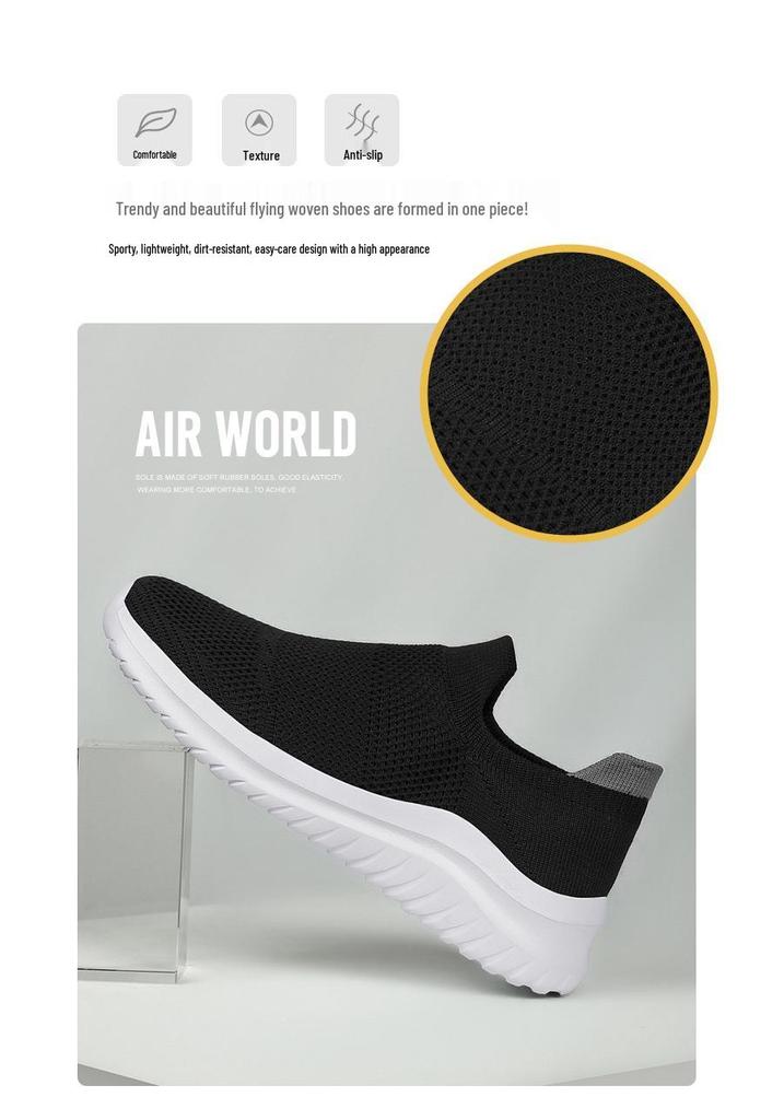 Breeze Knit Slip-on Running Shoes for Men & Women: Lightweight, Breathable Casual Sports Footwear