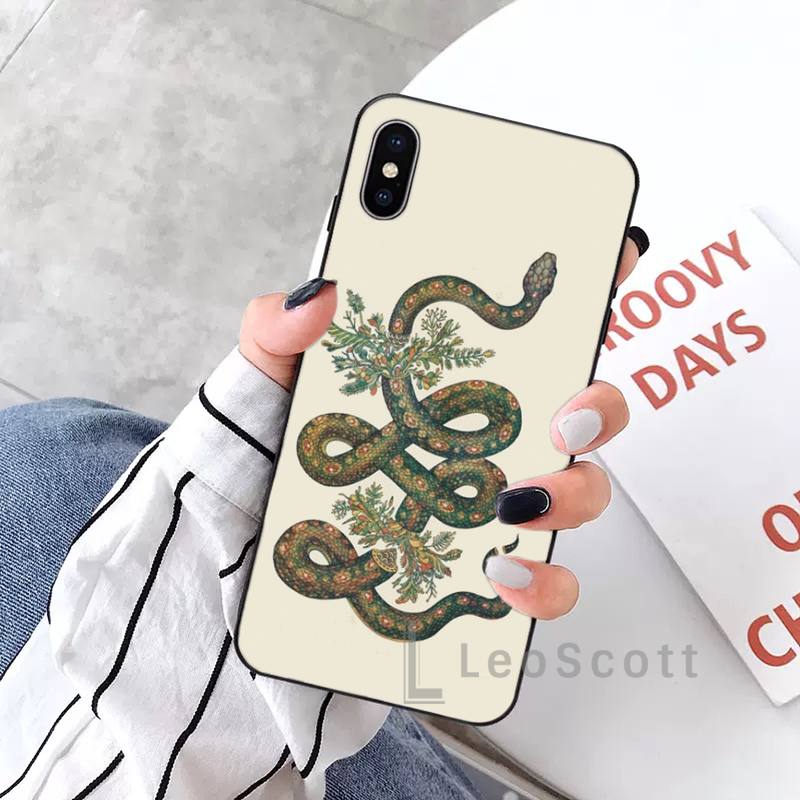 Coole weiche Telefonhülle mit Blumen-, Drachen- und Schlangenmotiv für iPhone 11 12 Pro XS MAX 8 7 6 6S Plus X 5S SE 2020 XR