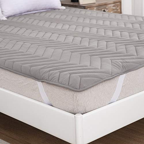 King Size Bed Pad, Comfortable for All Seasons, Anti-mite, Antibacterial, Odor Resistant, Sweat-Wicking, Quick-Drying, Washable, Hotel-Quality, with E
