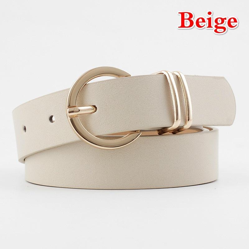 Women's Wide Trouser Belt Leather Belts Metal Buckle Waistband