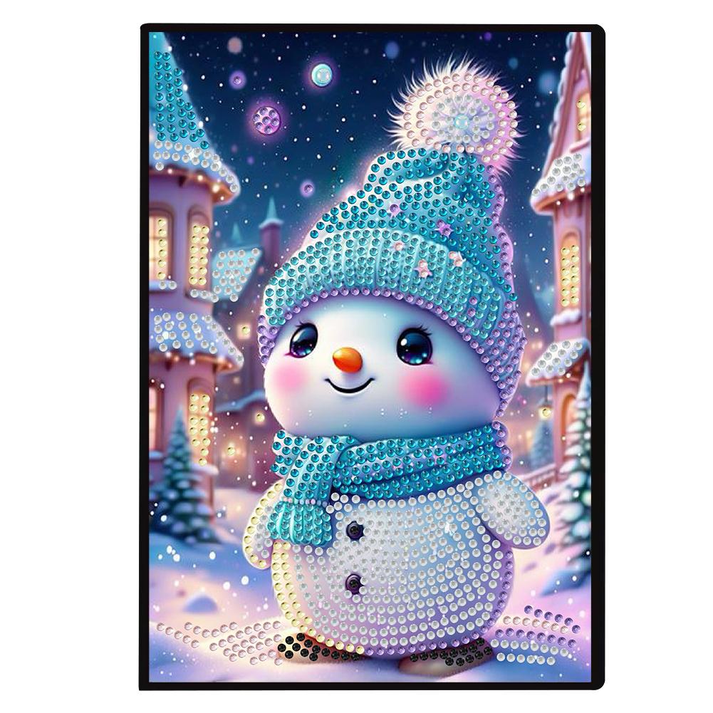 

50 Pages A5 Special Shaped Winter Snowman 5D Diamond Painting Notebook DIY Diamond Painting Sketchbook Birthdays Gifts for Teens
