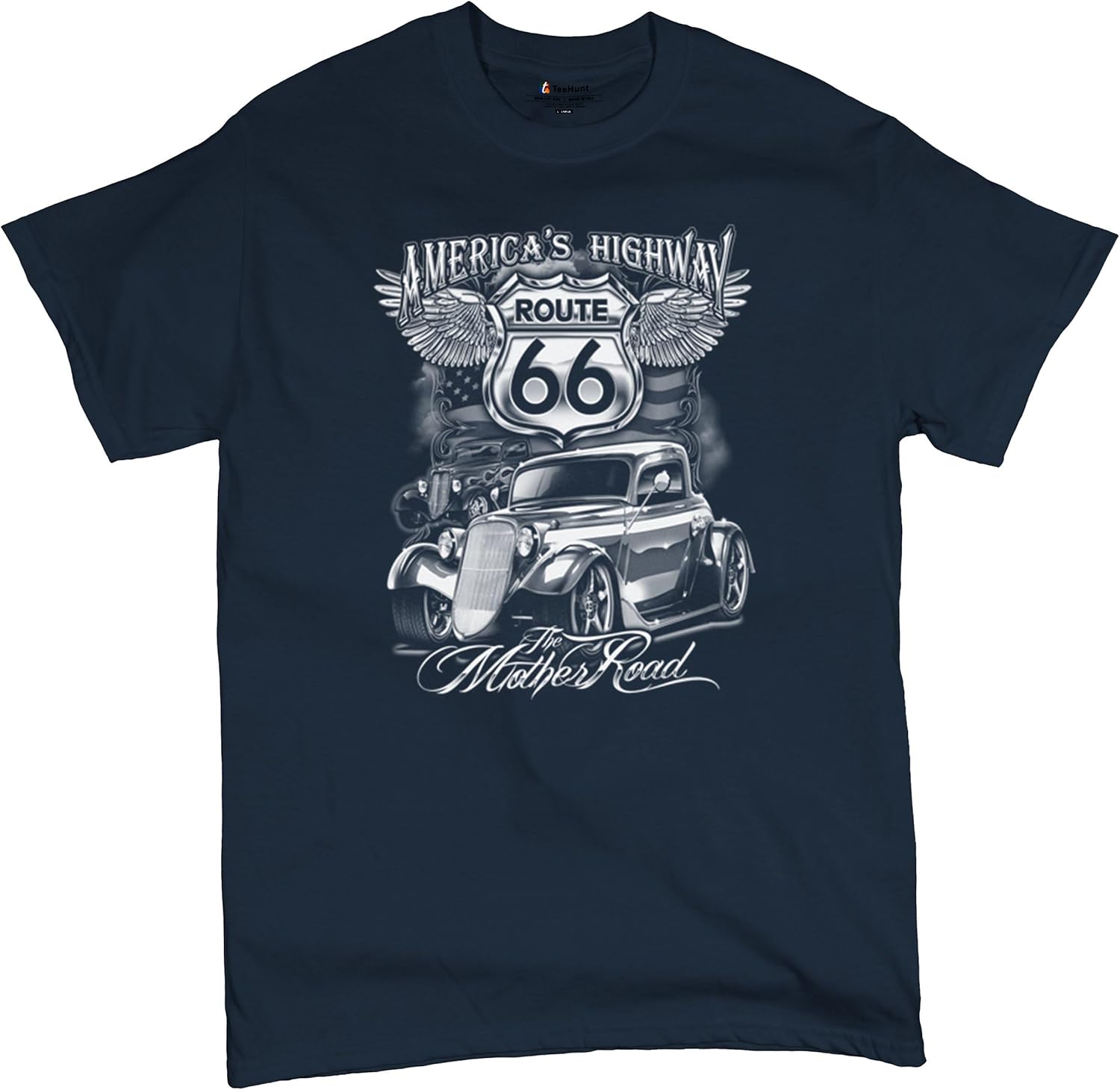 Route 66 America s Highway T-Shirt Biker Classic Historic Men s Novelty Shirt S