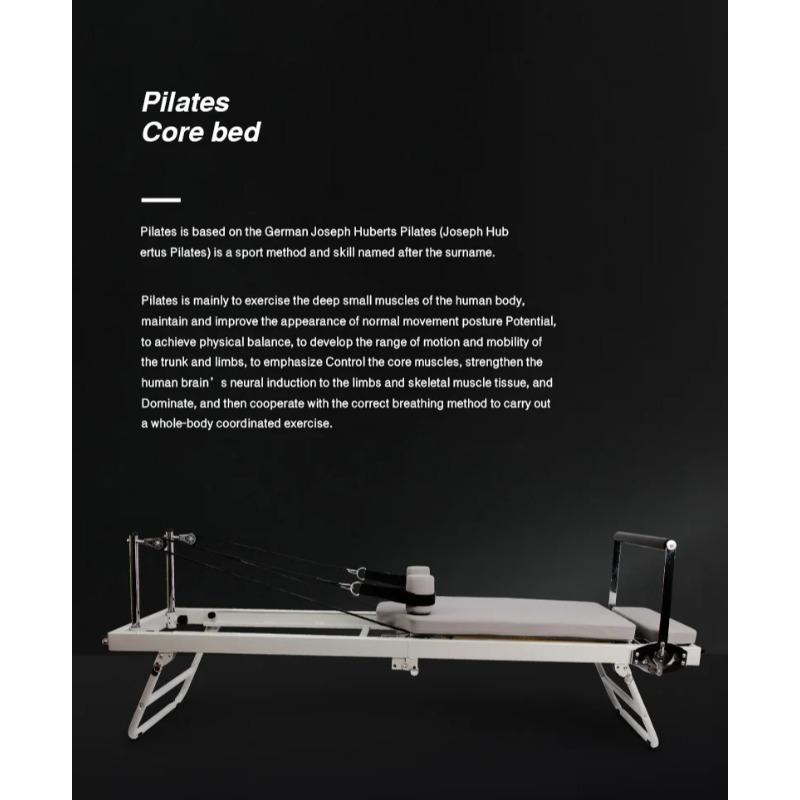 Pilates Reformer Core Bed - Foldable Metal Frame Machine for Yoga Exercise & Home Core Training