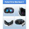 Silicone Face Pad kit for Meta Quest 3, Soft, Durable, Washable,Sweat-Proof,Lightproof Anti-Leakage Face Pad for Oculus/Meta Quest 3. Includes Meta