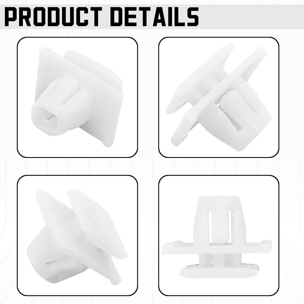 20 PCS Car Lower Outer Door Weatherstrip Clip, White Skirt Panel Fixing Trim Clips for Honda CR-V Model, Door Window Molding Clip Fastener