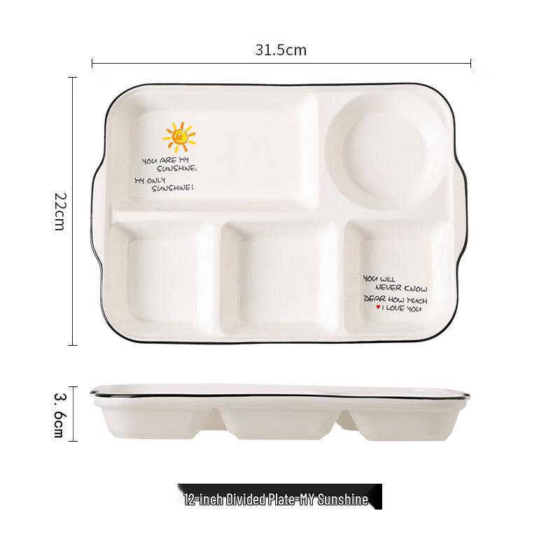 Ceramic 5-Compartment Meal Plate