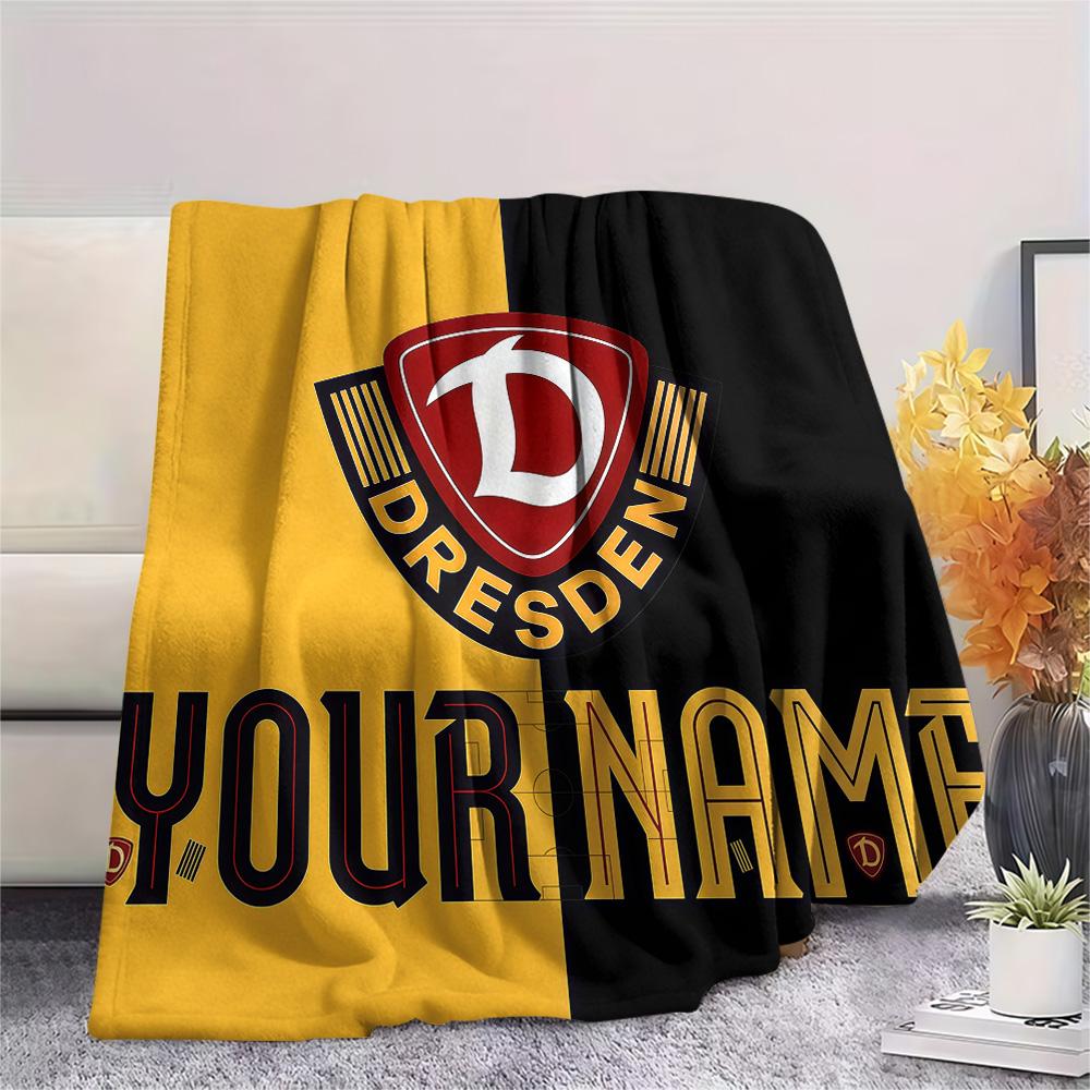 1 Stück Dynamo Dresden Benutzerdefinierter Name Gemustert Flanell Decke Geeignet Für Alle Jahreszeiten Für Heimdekoration Wärme Und Komfort Geschenke Feiertagsgeschenk