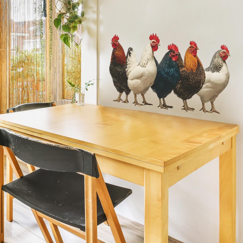 Personalized Simulation Rooster Flock Kitchen and Dining Room Wall Decoration and Beautification Stickers
