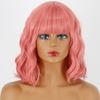 MERISIHAIR Short Wavy Wig with Bangs Synthetic Fiber Water Wave Ombre Light Blonde Wig for Women Daily Wear Cosplay