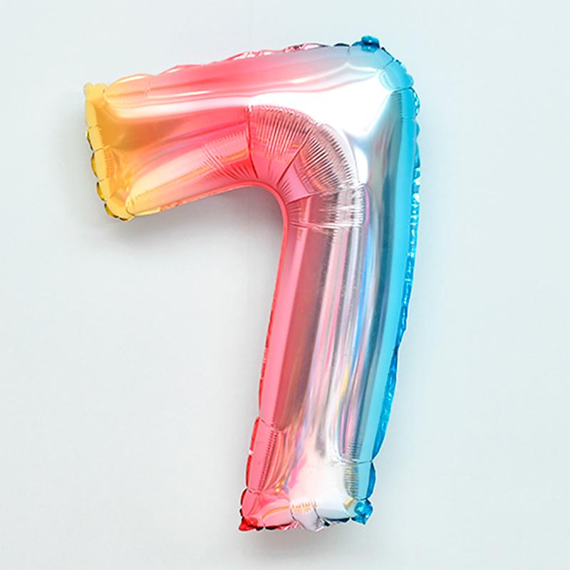 Color Gradient Number Balloon - Aluminum Decorative for Birthdays, Weddings, Festivals