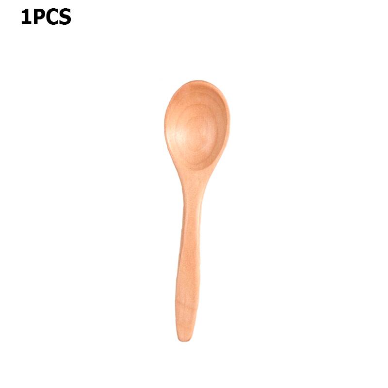 1~6PCS Wooden Spoons Non-Stick Honey Dessert Spoon Coffee Spoons Small Wooden Spoon Coffee Drink Stirrer Teaspoons Tableware