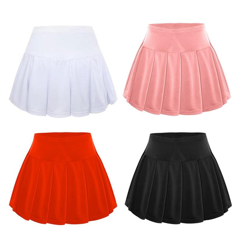 

Girl s Culottes Pleated Sports Pants Skirt Solid Color Children s Pantskirt XS