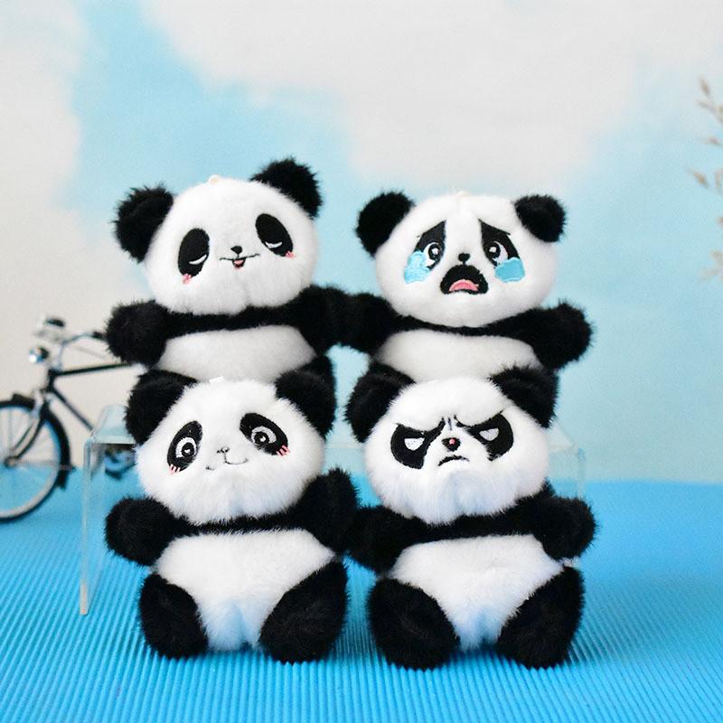 Adorable Plush Panda Keychain Super Soft Short Plush Stuffed Toy Bag Charm
