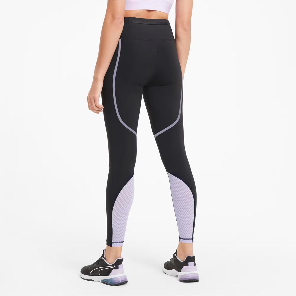 Puma Fashion Color Block Simple Quick Dry Lightweight Sports Pants Women bottoms Black Light-Lavender-Purple 520276-56