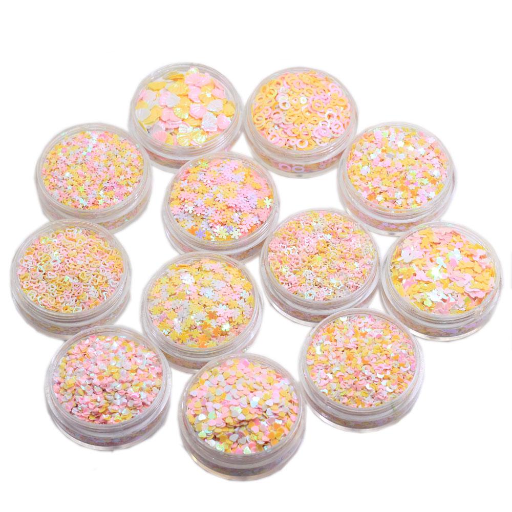 Mix Design Small Star Heart Shell Nail Sequin Sticker Confetti Flakes Paillette Scrapbook Sequins for Face Nail Art Decoration