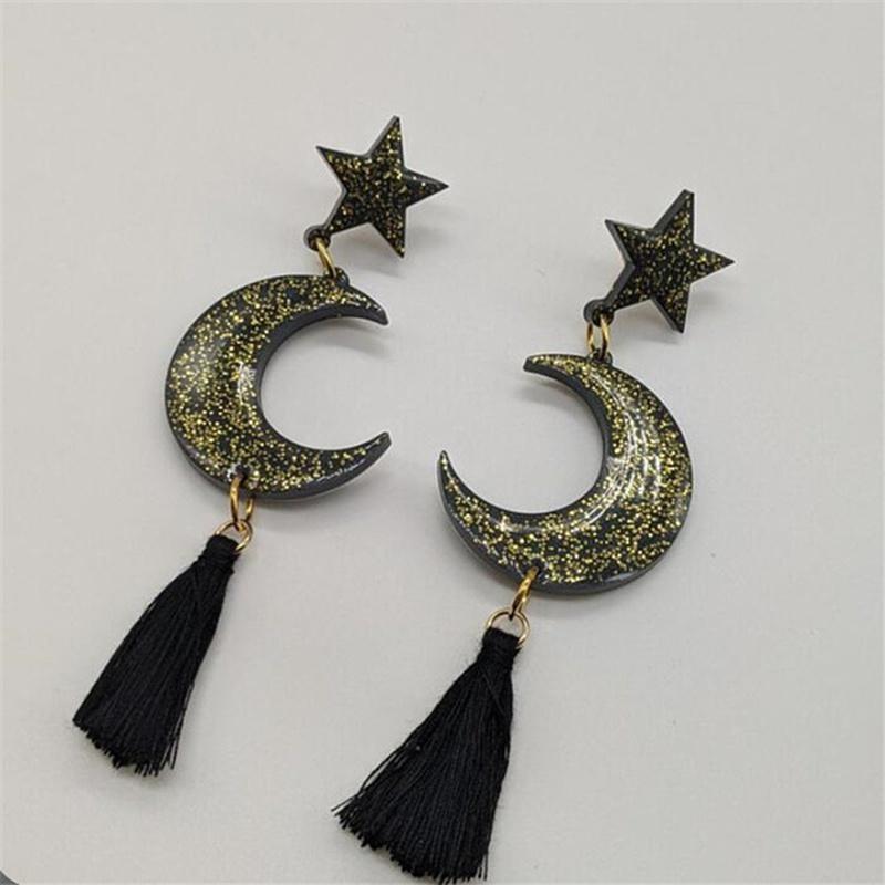 DIY Glossy Star Moon Shape Earrings Silicone Molds for Epoxy Jewellery Making