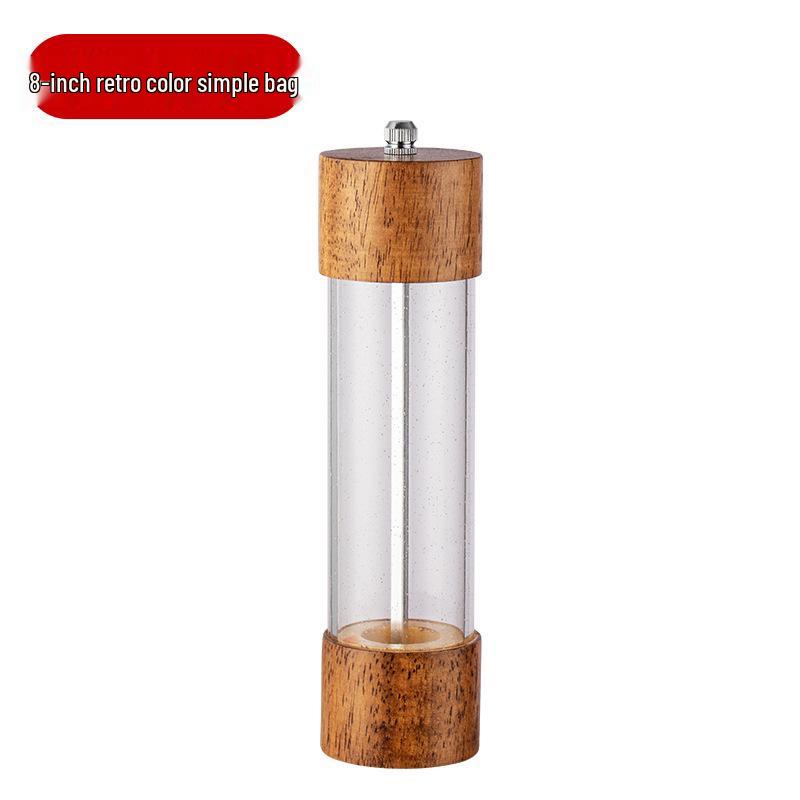 Starry Sky Wooden Pepper Mill - Transparent Acrylic Manual Grinder for Sichuan Pepper, Black Pepper, Sea Salt, and Rose.
