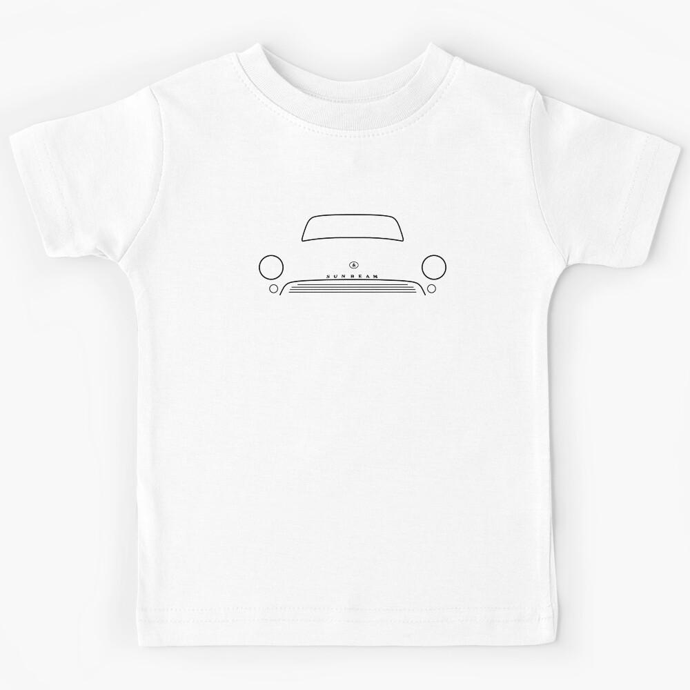 Sunbeam Alpine Series I II III classic 1960s British car black minimal outline graphic Kids T-Shirt 130