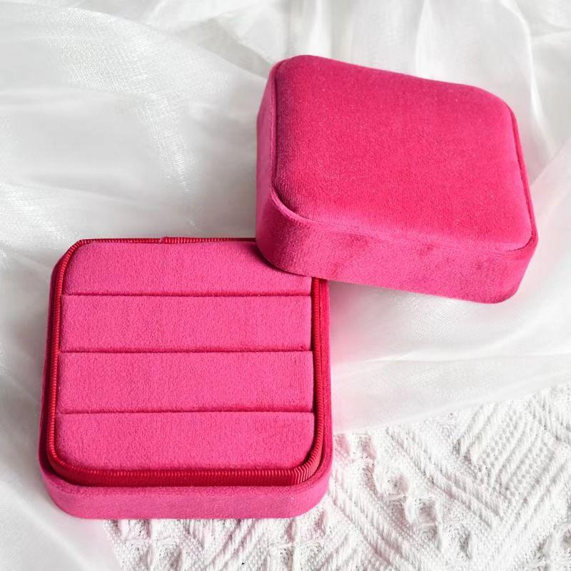 Handmade high-end velvet ring jewelry box, large Italian velvet ring box, wedding super high-end ring box.